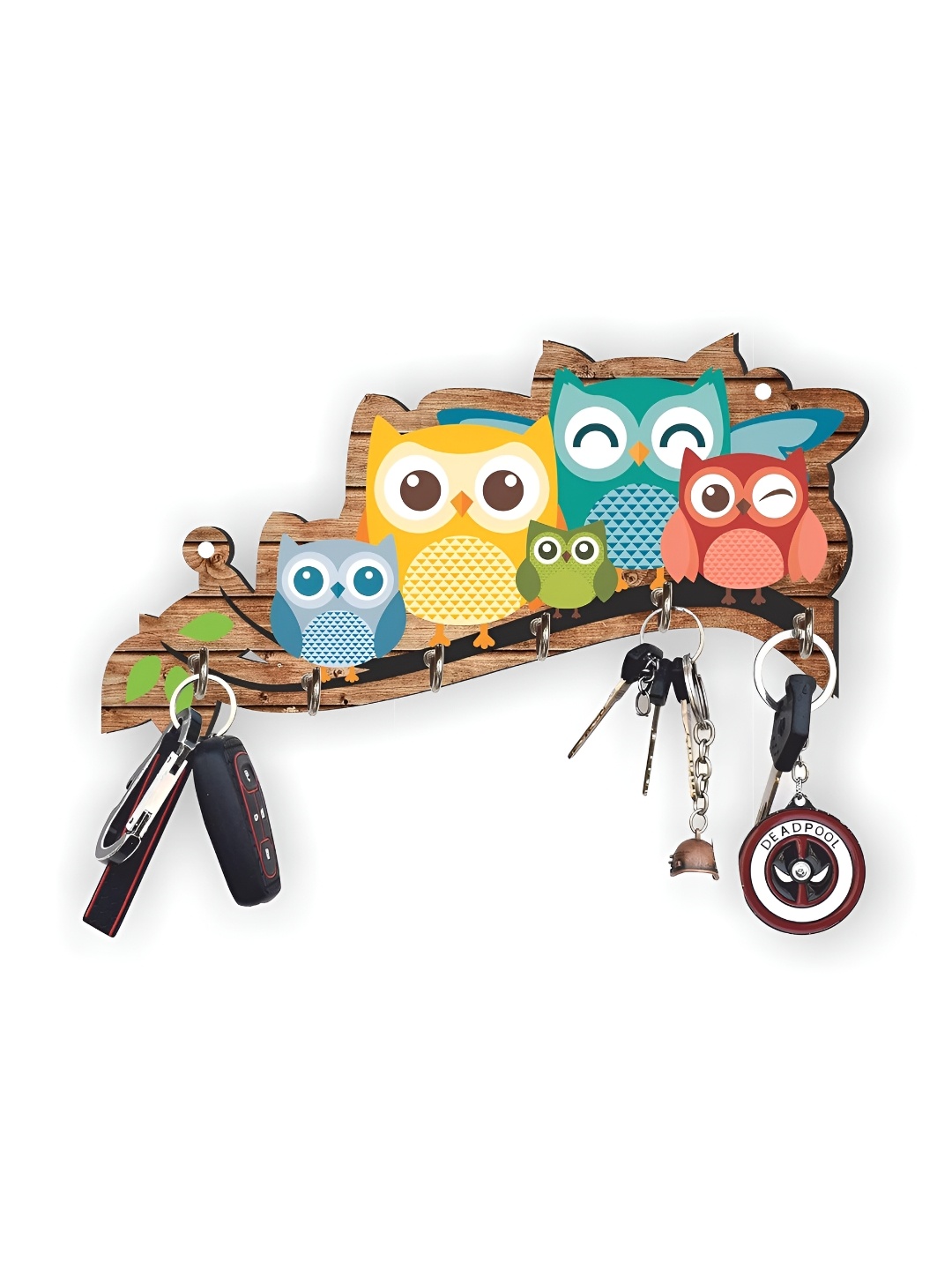 

Webelkart Brown & Blue Owl Family Wooden Key Holder