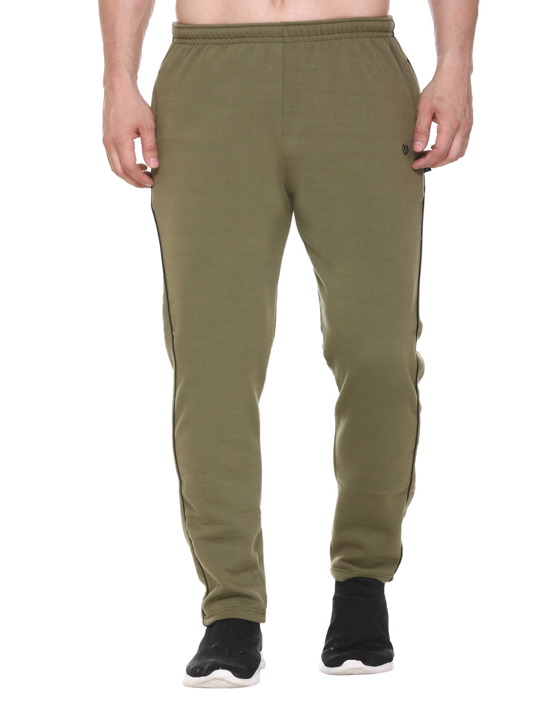 

Colors and Blends Men Cotton Mid Rise Track Pants, Olive