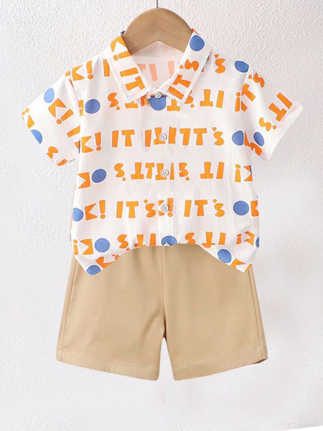 

DANGAR Kids Printed Short Sleeves Shirt With Shorts, White
