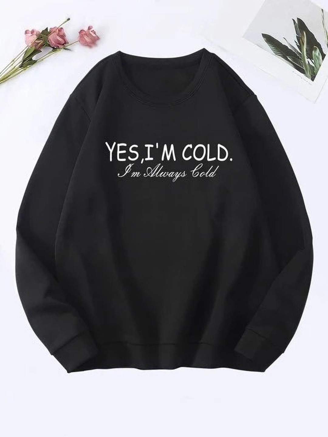 

KASHIAN Women Printed Sweatshirt, Black