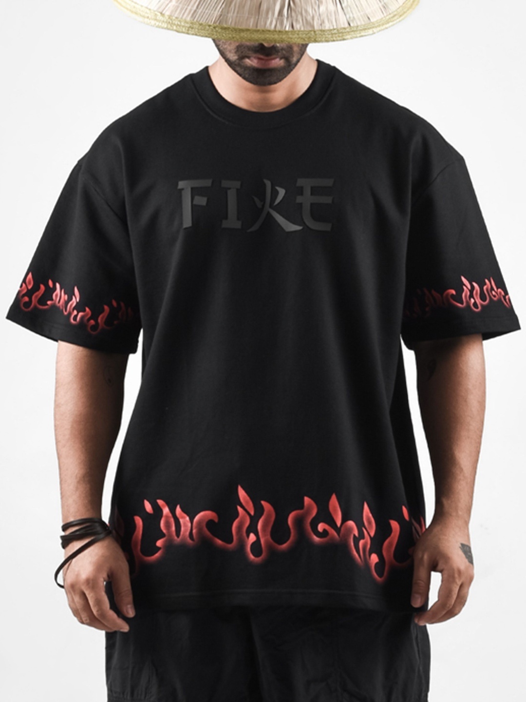 

Xenpachi Naruto Anime Hokage Printed Oversized Cotton Drop Shoulder T-shirt, Black