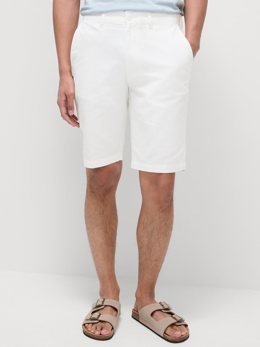 

Marks & Spencer Men Cotton High-Rise Shorts, White