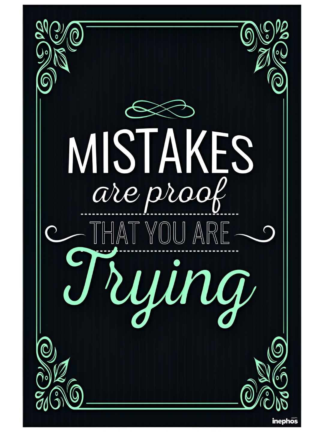 

Inephos Green & Black Typography Printed Wall Poster