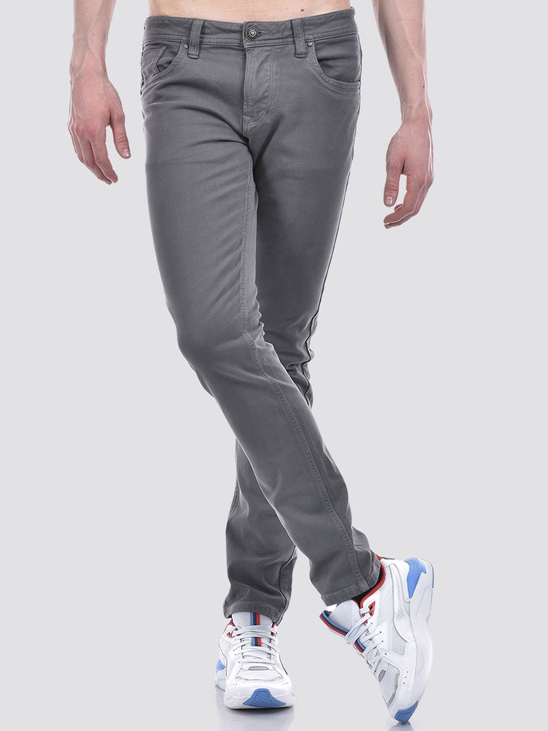 

Lawman pg3 Men Slim Fit Stretchable Mid-Rise Jeans, Grey