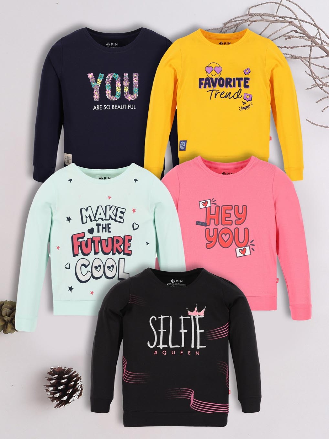 

3PIN Girls 5 Printed T-shirt, Multi