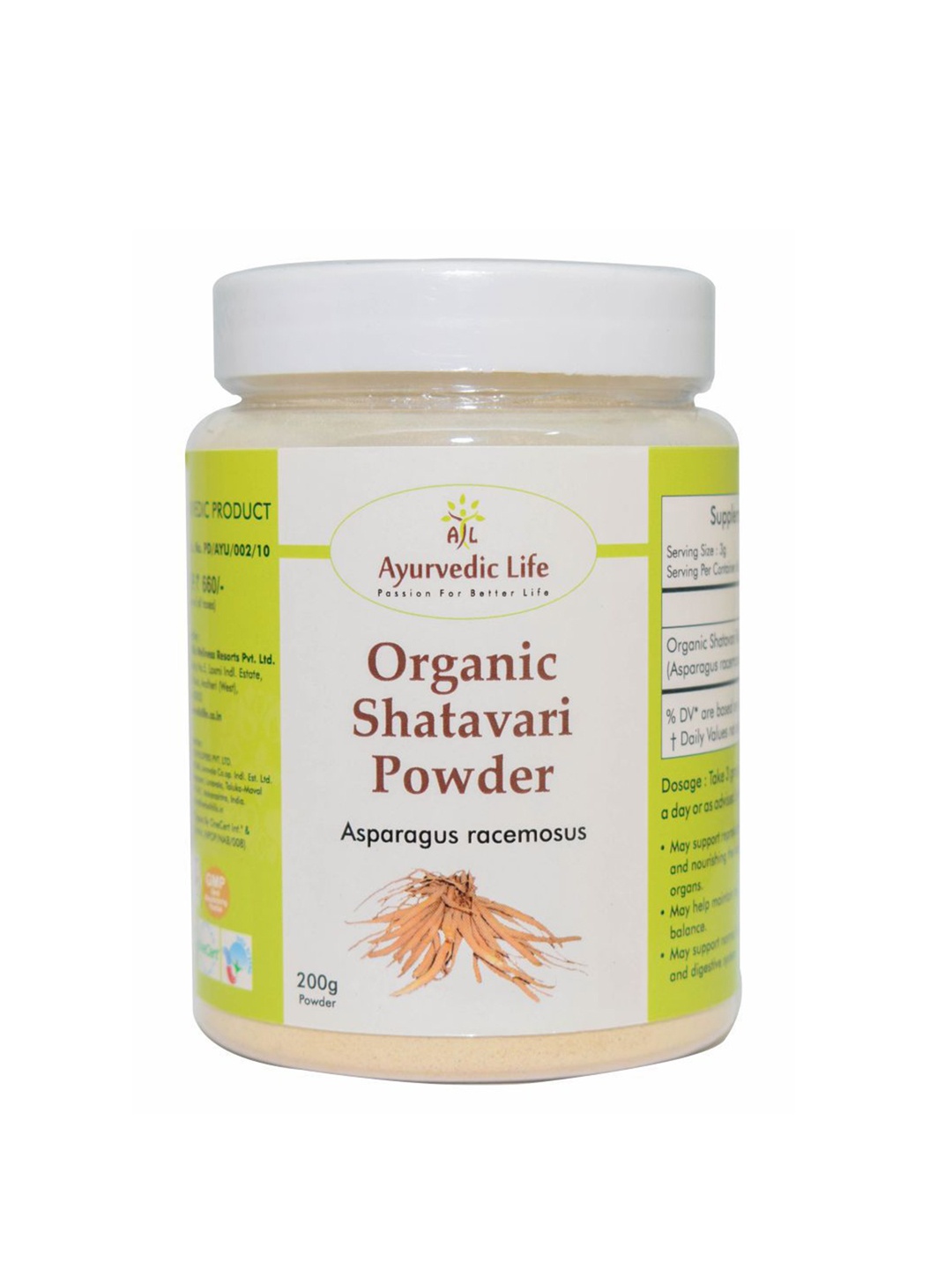 

Ayurvedic Life Organic Shatavari Powder - 200 g, White