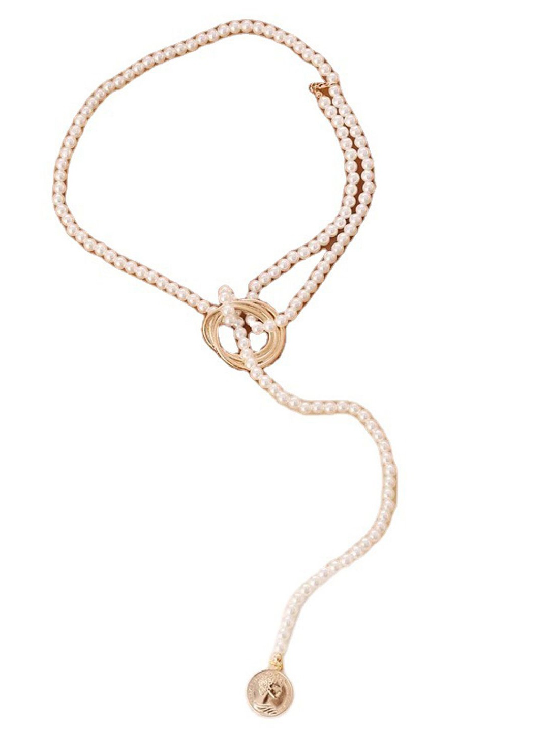 

Just Lil Things Minimal Circular Pendant With Chain, Gold