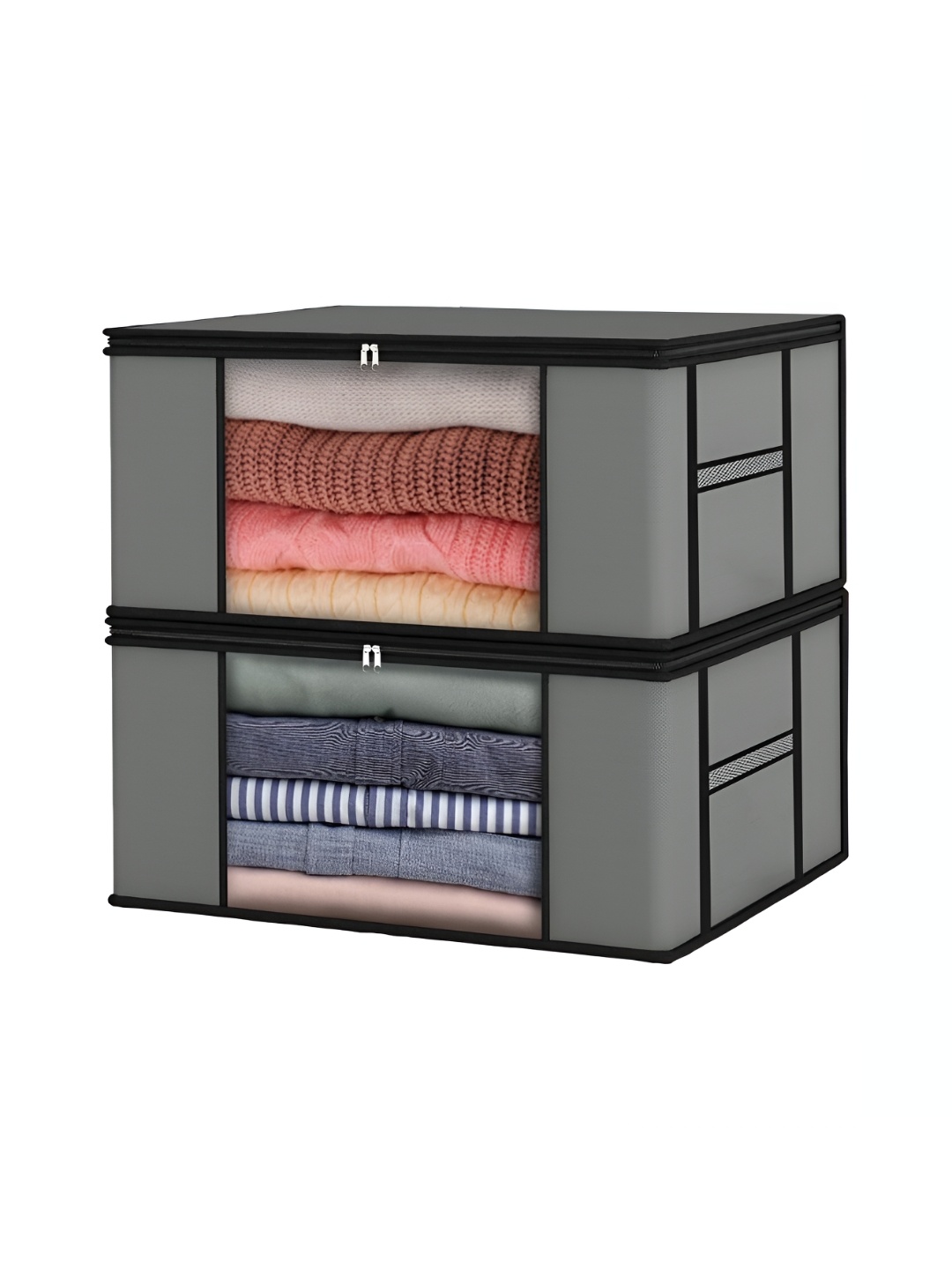 

atorakushon Grey Set of 2 Organisers For Clothes Storage Bags