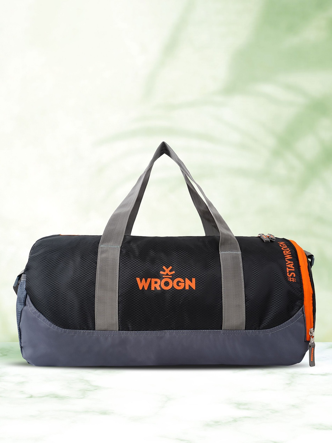 

WROGN Brand Logo Printed Medium Sports or Gym Duffel Bag 25 Ltrs, Black