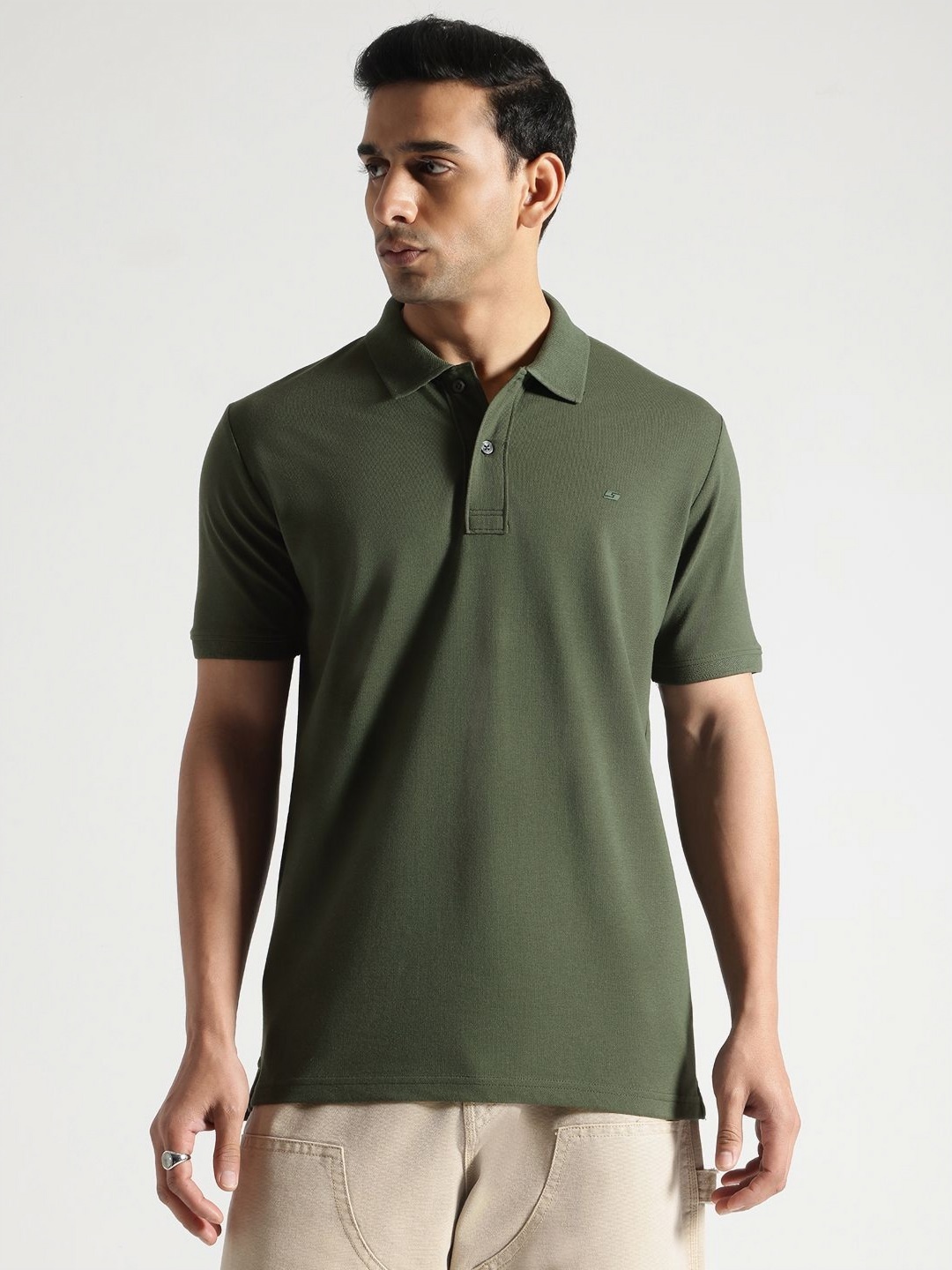

Code 61 Men Brand Logo Cool Max T-shirt, Olive