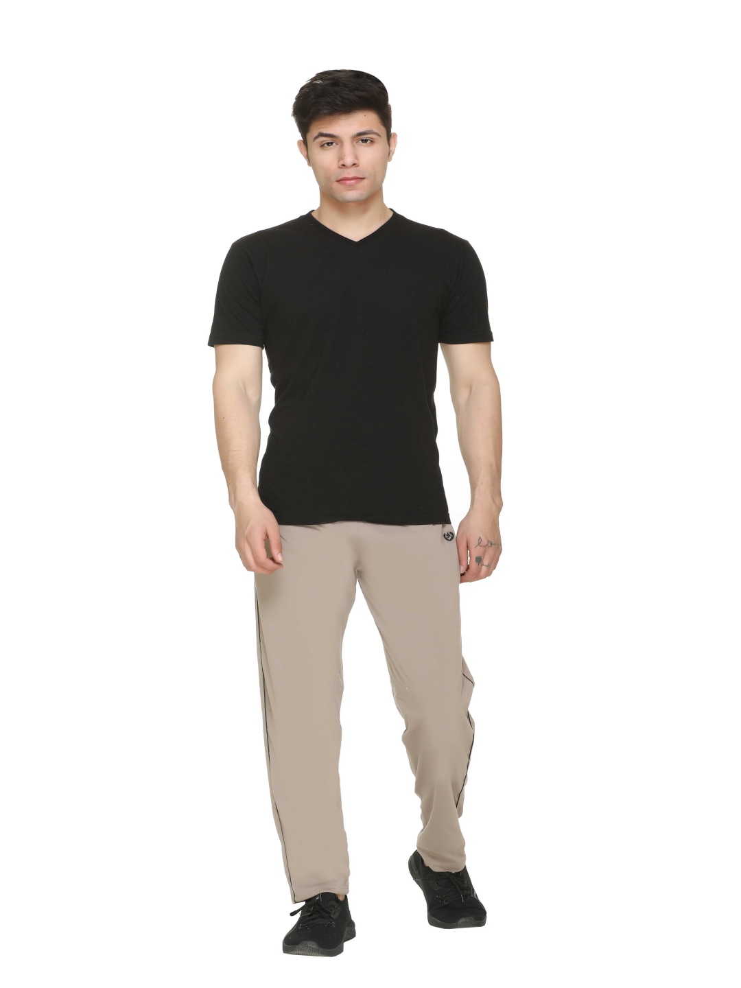 

Colors and Blends Men Cotton Regular Fit Mid Rise Track Pant, Beige