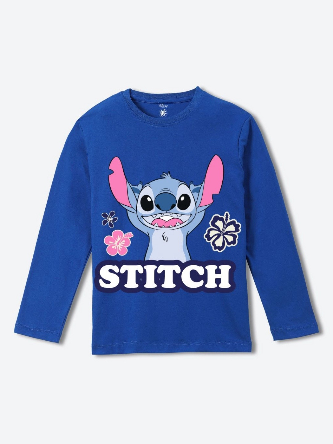 

YK Disney Girls Printed Pure Cotton T-shirt, Blue