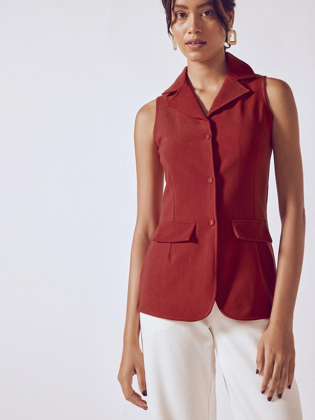 

The Label Life Women Red Sleeveless Blazers