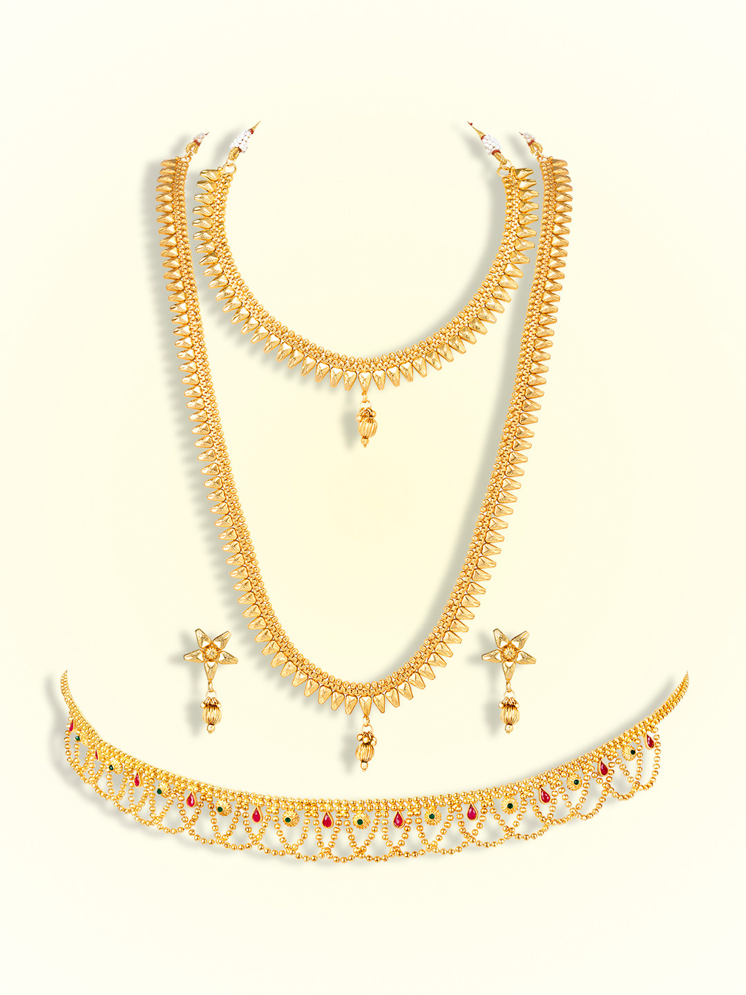 

Peora Gold-Plated Stone Studded Jewellery Set