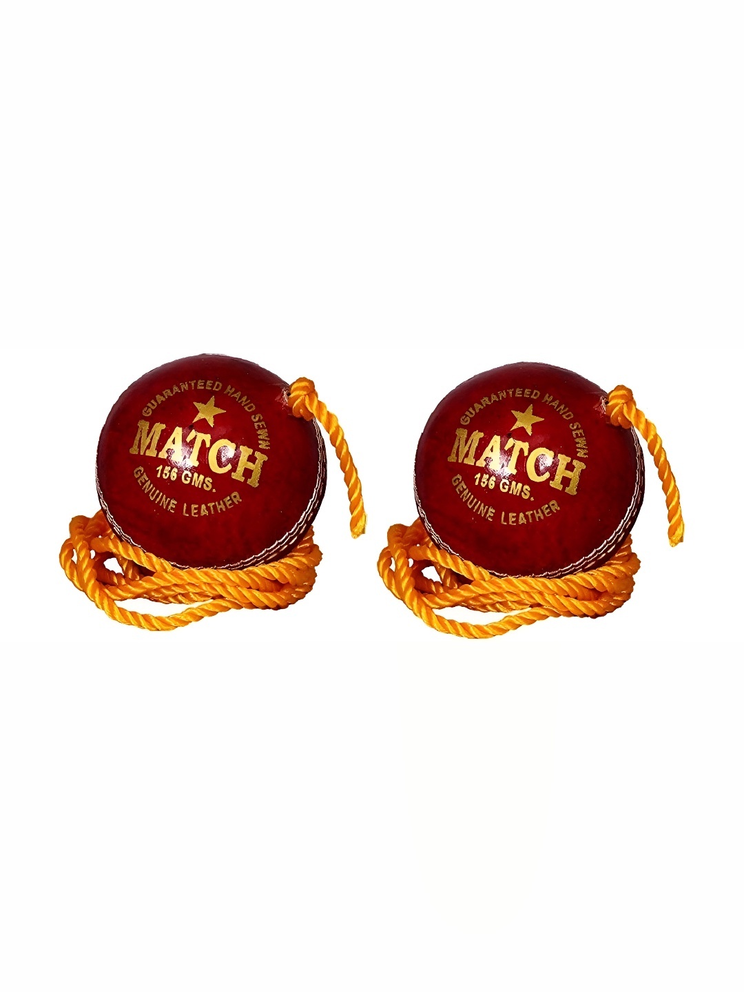 

HackerX 2-Pcs Printed Leather Cricket Hanging Ball, Red