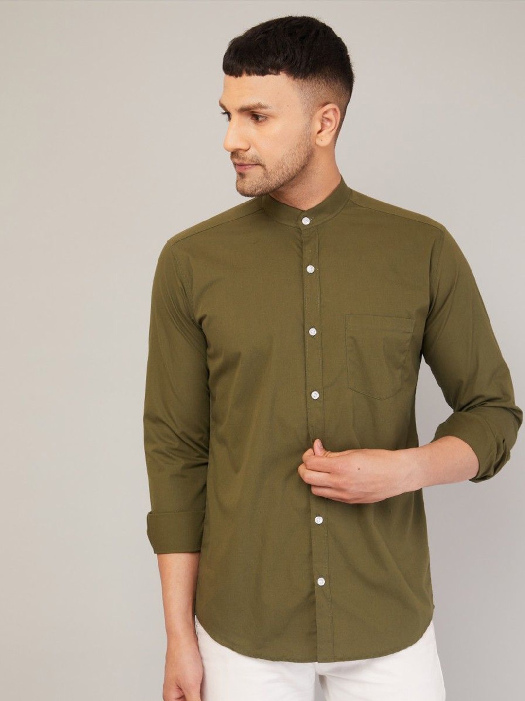 

Le Mec Men Opaque Casual Shirt, Green