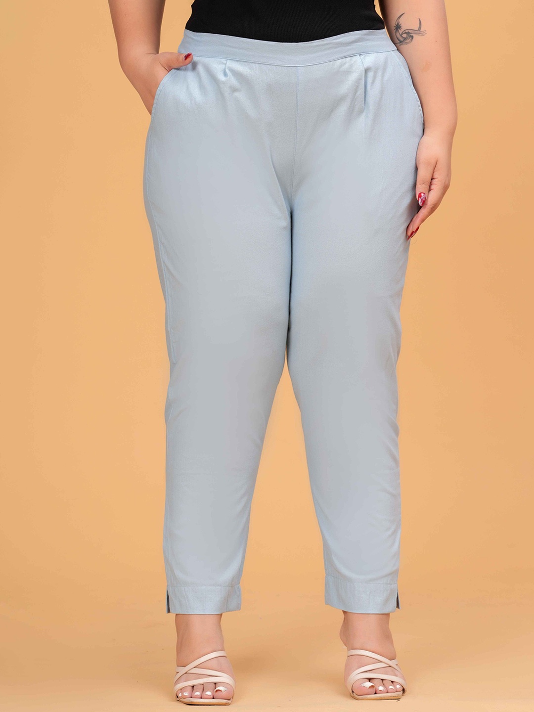 

JONAYA High Rise Regular Trousers, Grey
