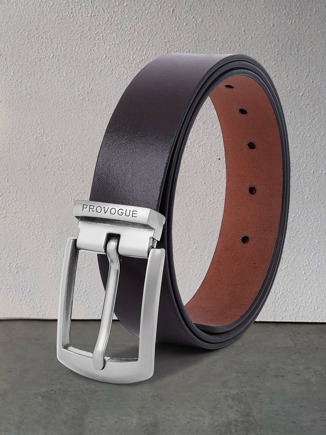 

Provogue Men Textured Leather Formal Belt, Brown