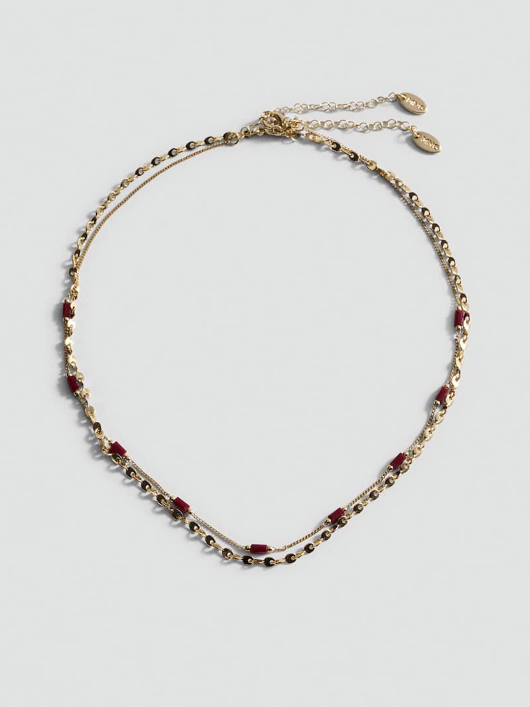 

MANGO Double-Chain Crystal Necklace, Gold