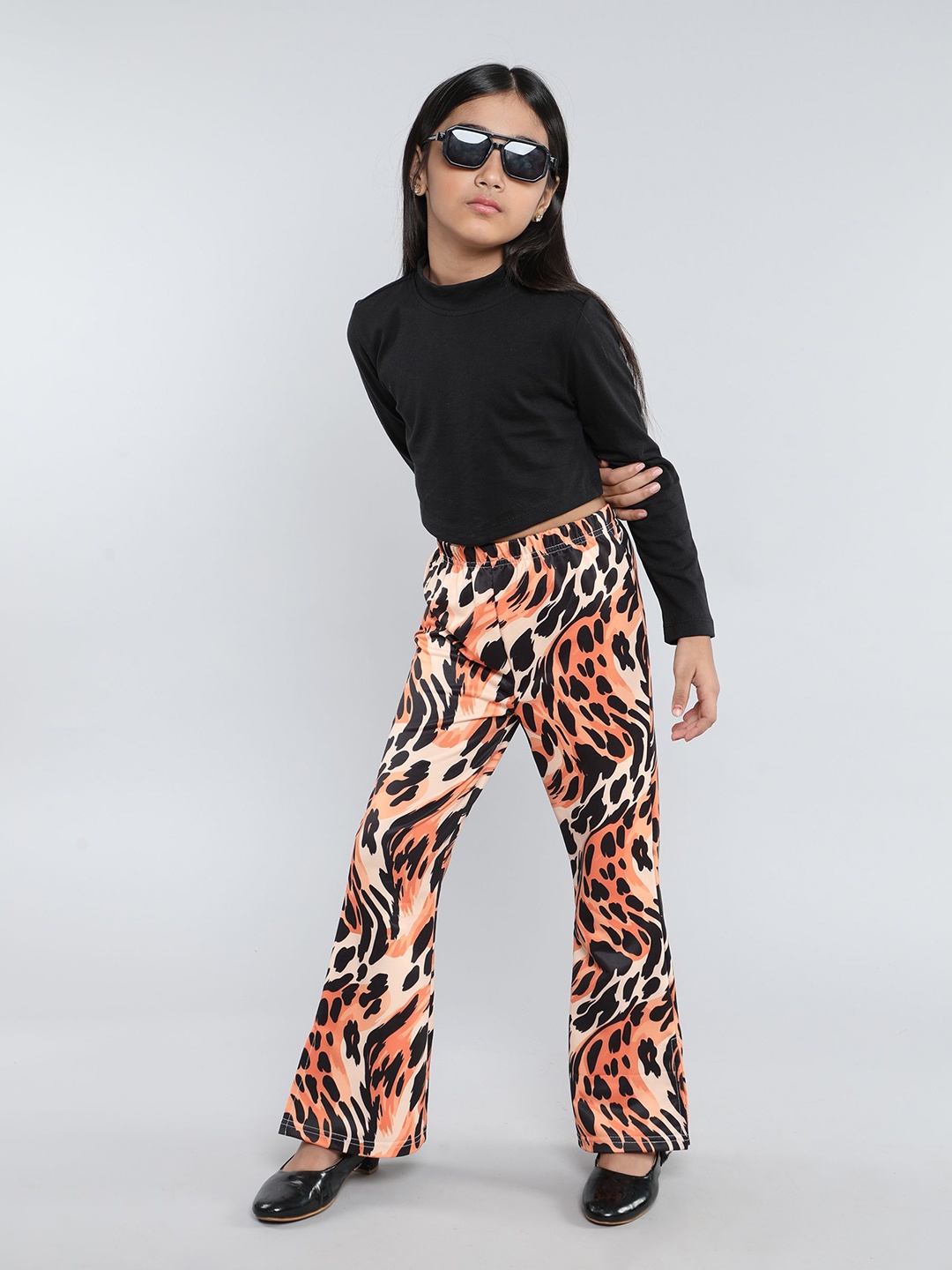 

taffykids Girls High Neck Top With Trouser, Black