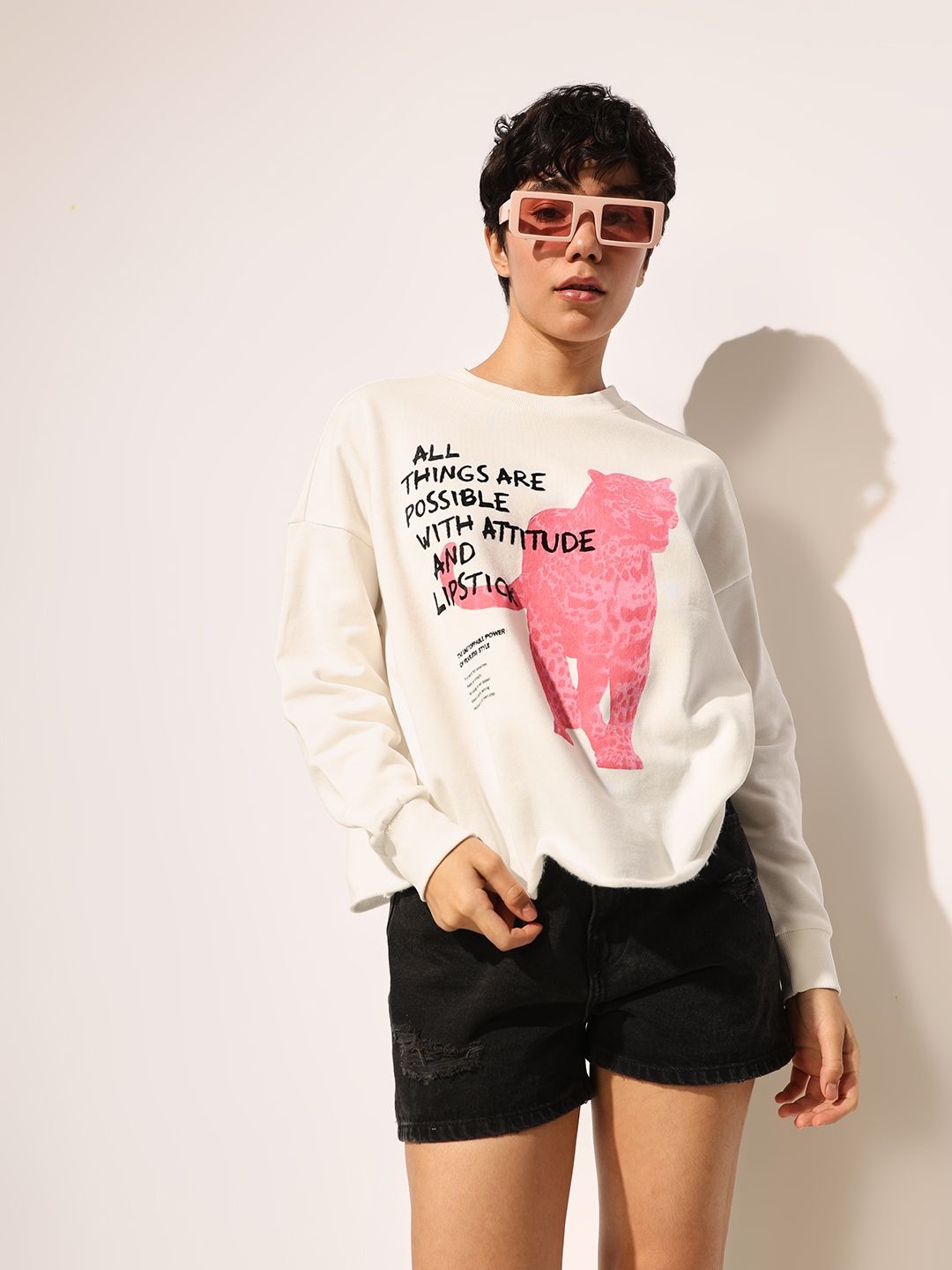 

ONLY Women Printed Sweatshirt, White