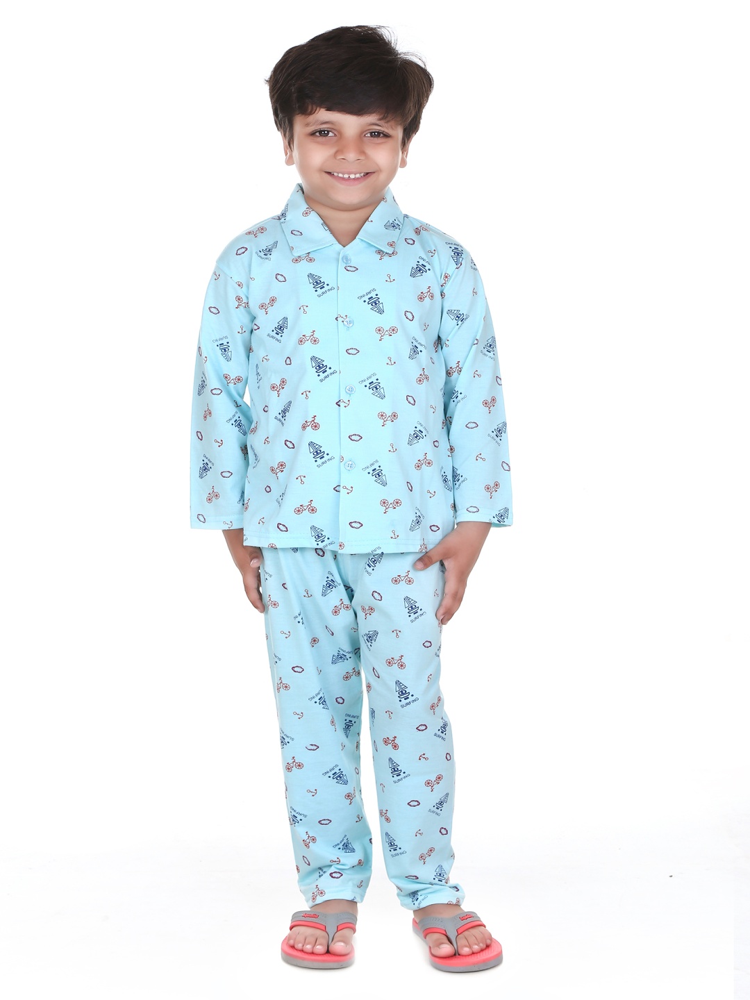 

MMShopy Kids Conversational Printed Night suit, Blue