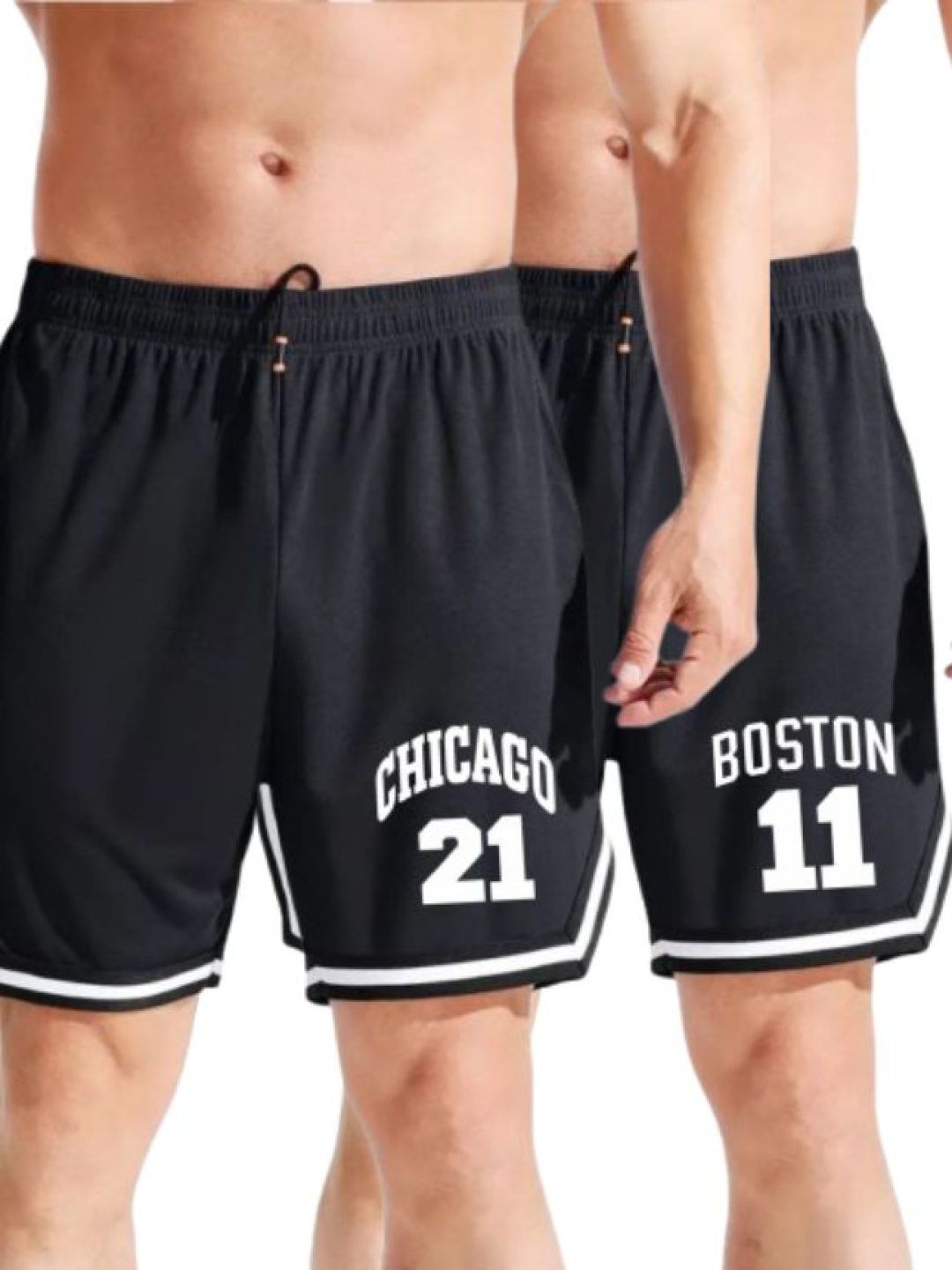 

MASCARI Men Printed High-Rise Training or Gym Sports Shorts, Black