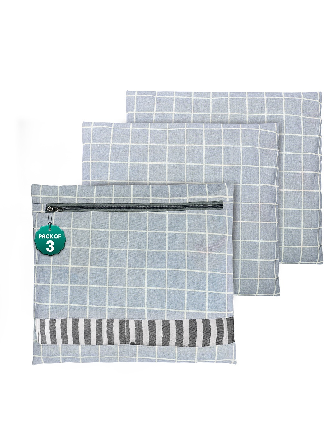 

Kuber Industries Grey 3 Pcs Regular Clothes Storage Single Packing Bag Drawer Organiser