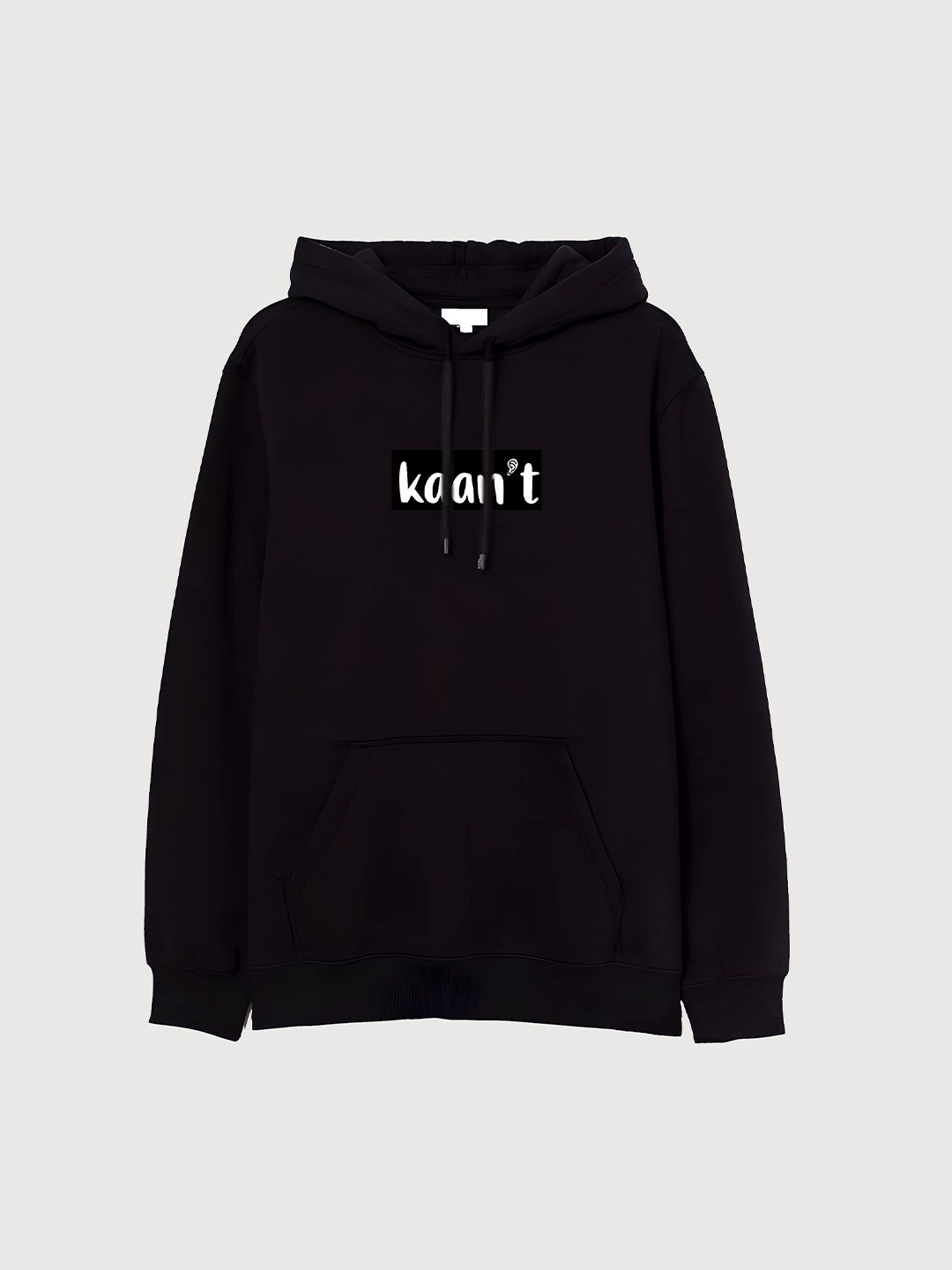 

TheBTclub Men Printed Hooded Sweatshirt, Black