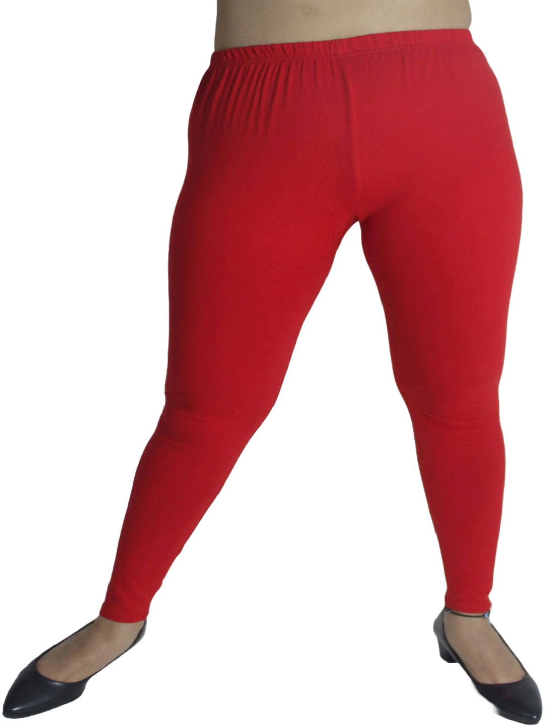 

PINK SHELL Women Cotton Mid Rise Ankle Length Leggings, Red
