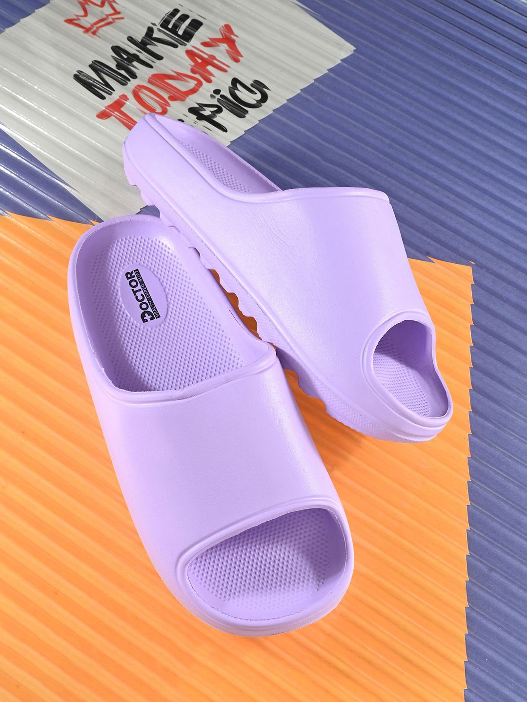 

DOCTOR HEALTH SUPER SOFT Women Fabric Sliders, Purple