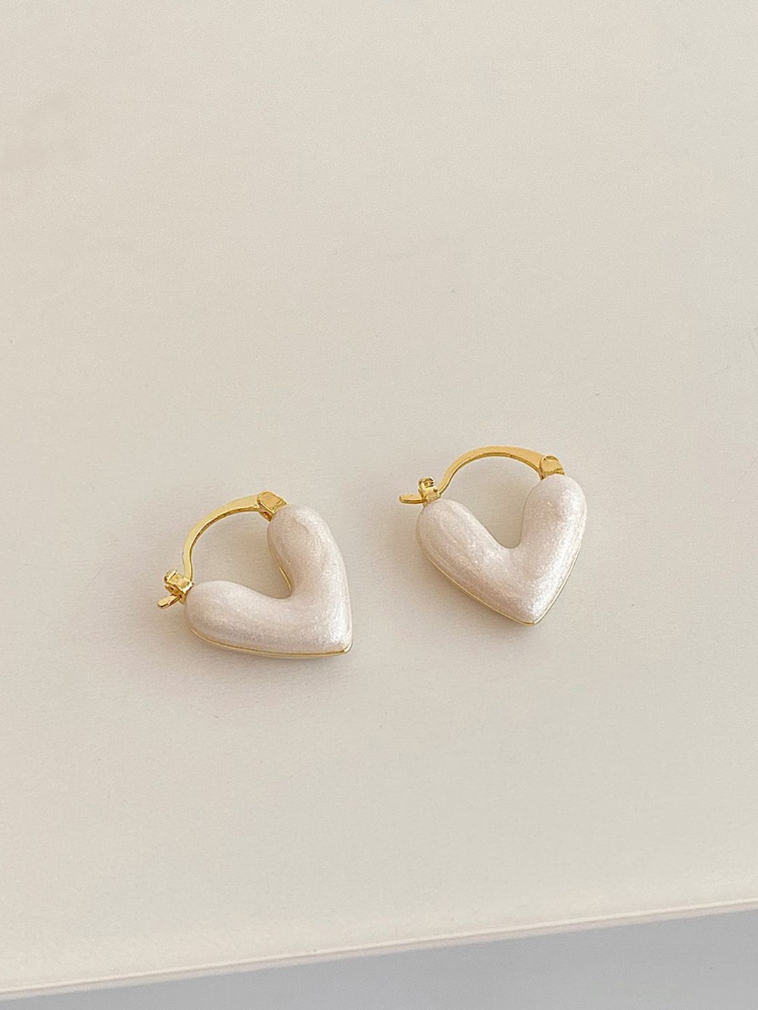

Just Lil Things Artificial Stones Studded Heart Shaped Hoop Earrings, Gold
