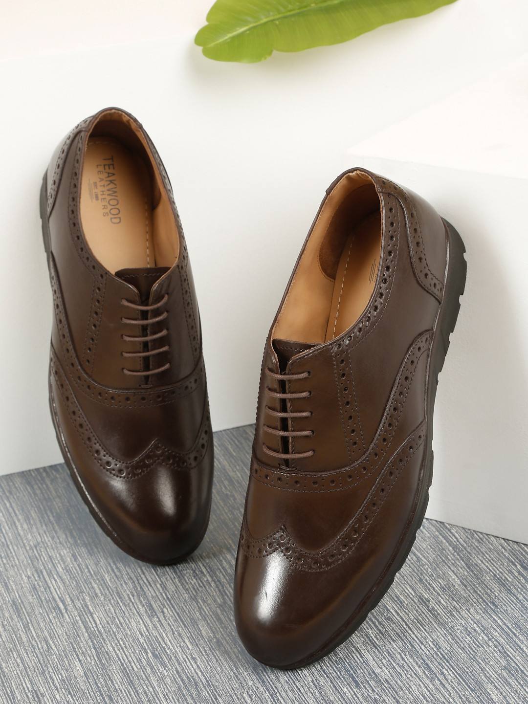

Teakwood Leathers Men Formal Lace-Ups Brogues, Brown