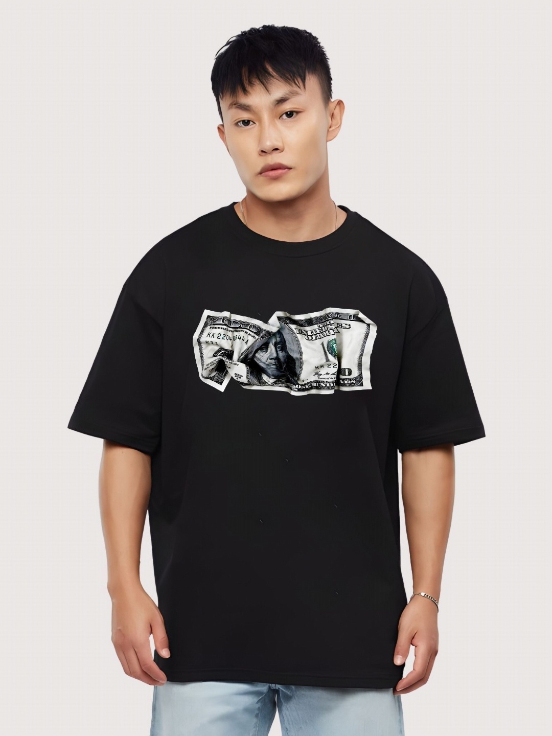 

Moda Rapido Men Drop-Shoulder Sleeves T-shirt, Black