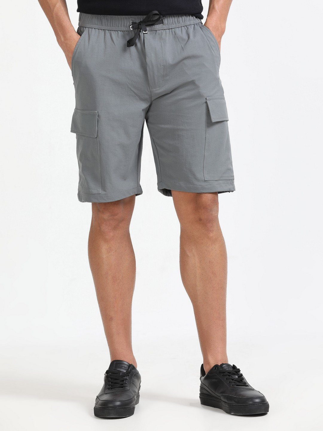 

NEVER NEUD Men Relaxed Fit Cargo Shorts, Grey