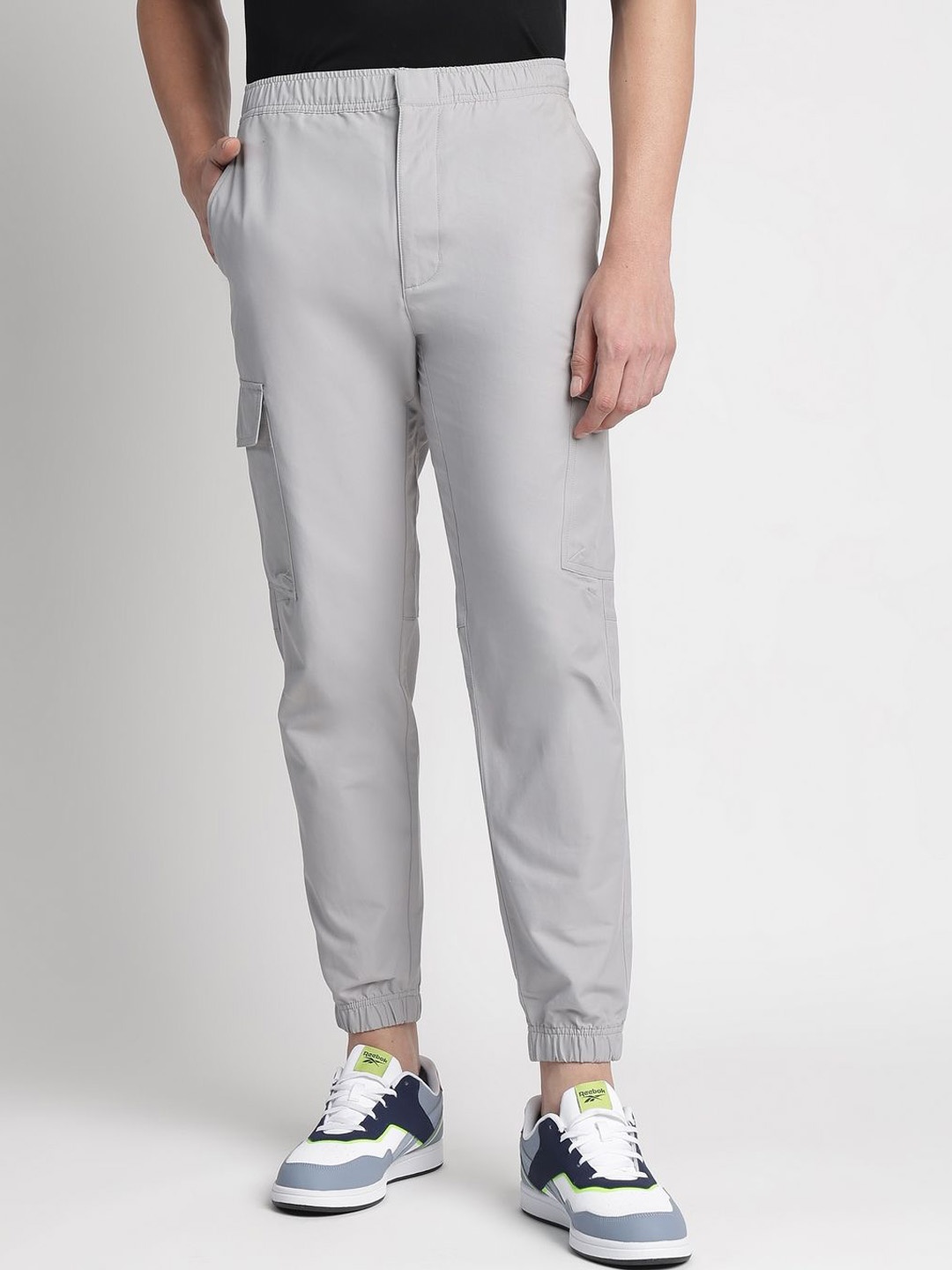

Reebok Men Mid Rise Trousers, Grey