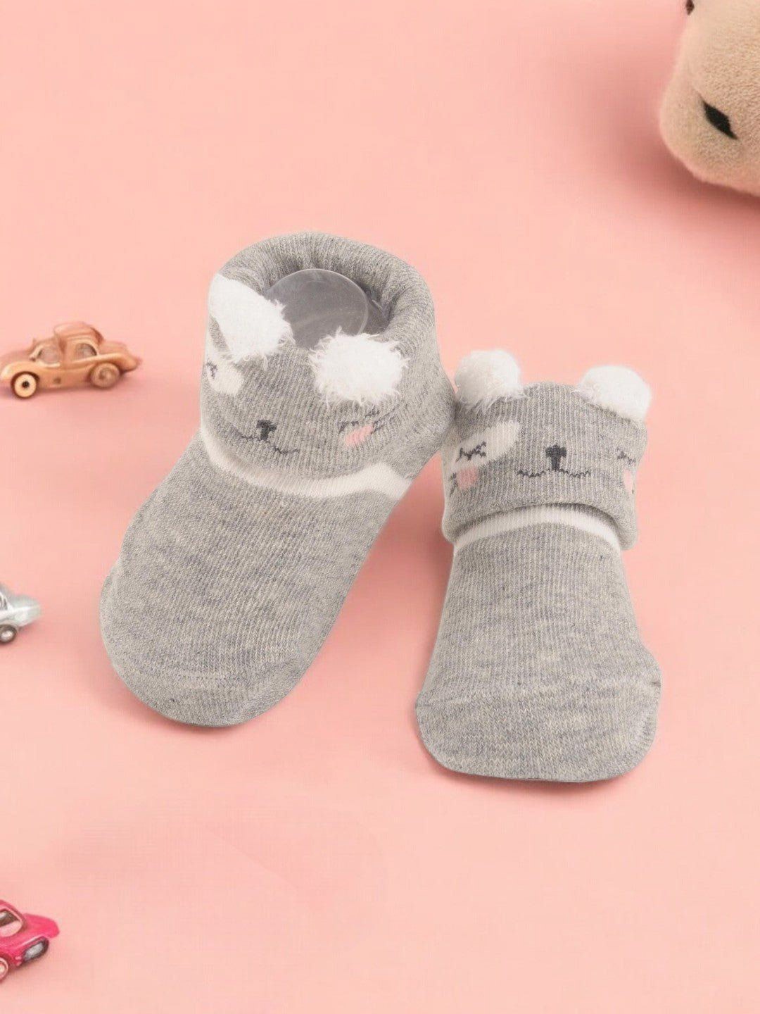 

Yellow Bee Boys Patterned Ankle Length Socks, Grey
