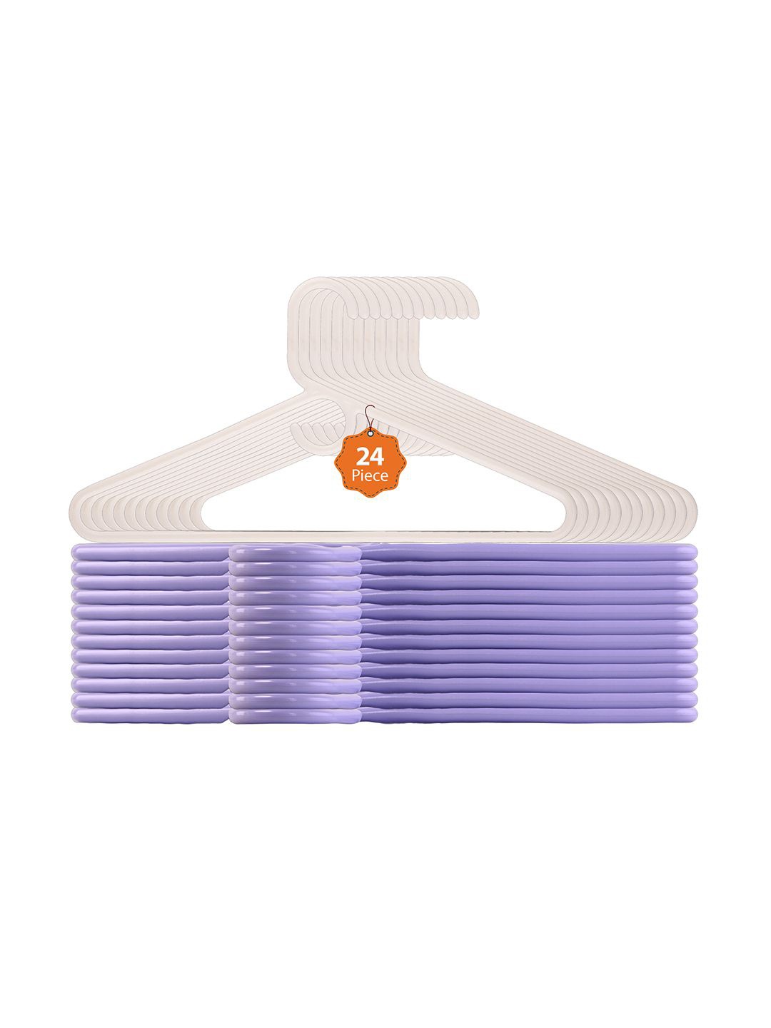 

Kuber Industries White & Purple Pack Of 24 Cloth Hangers For Wardrobe