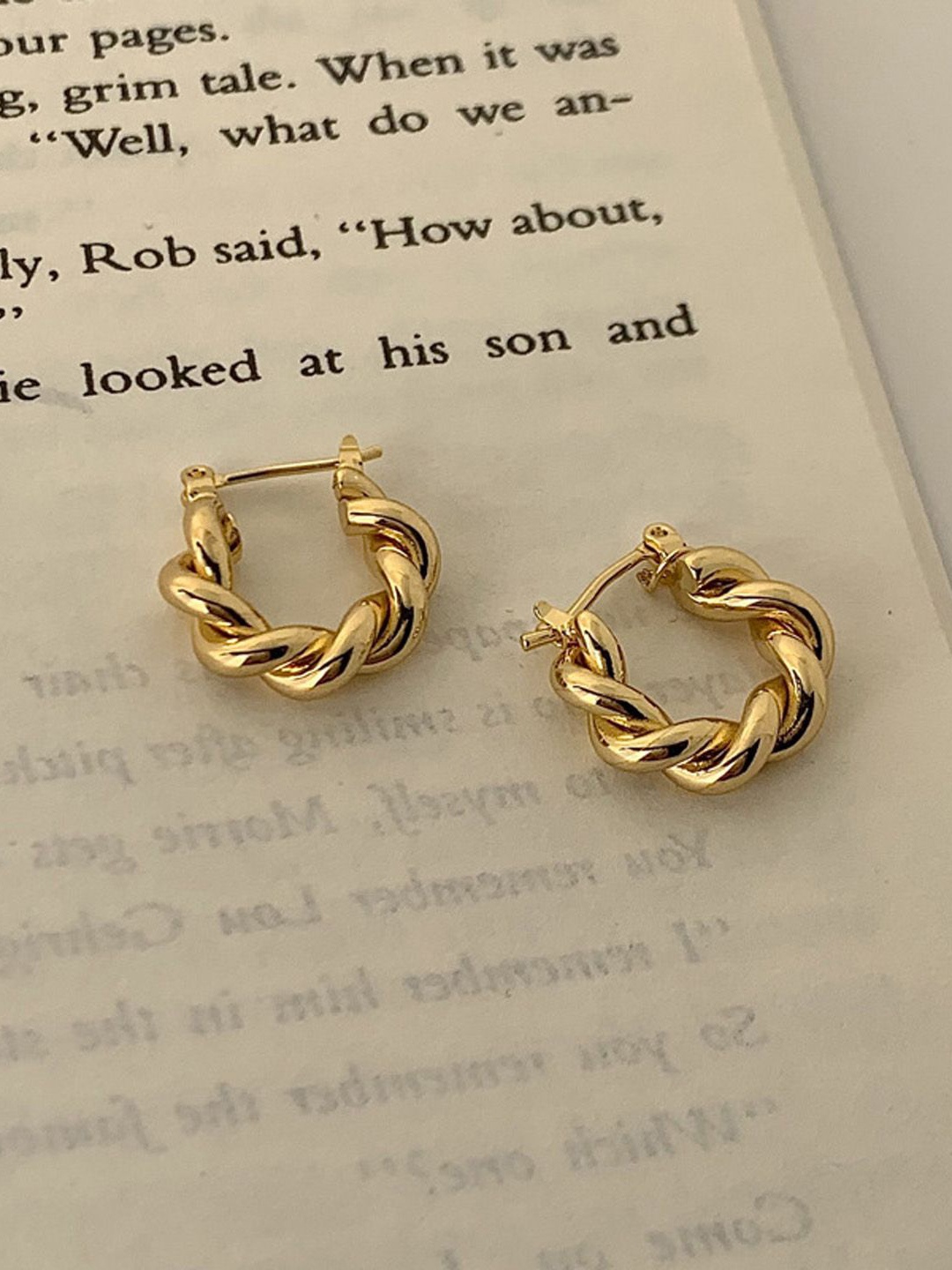

Just Lil Things Contemporary Shaped Hoop Earrings, Gold