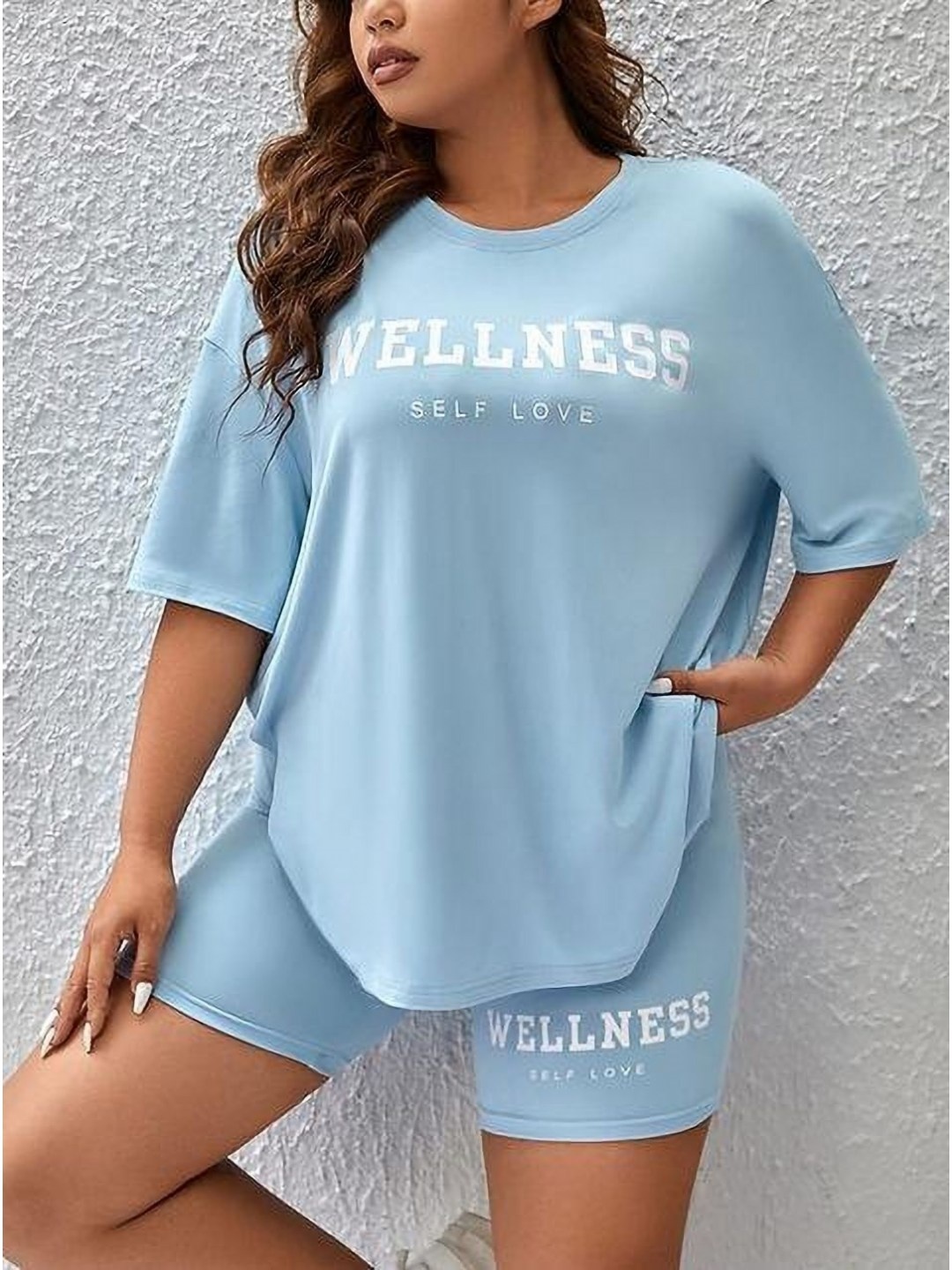 

SALUJA FABRICS Women Typography Printed Raw Edge T-shirt, Blue