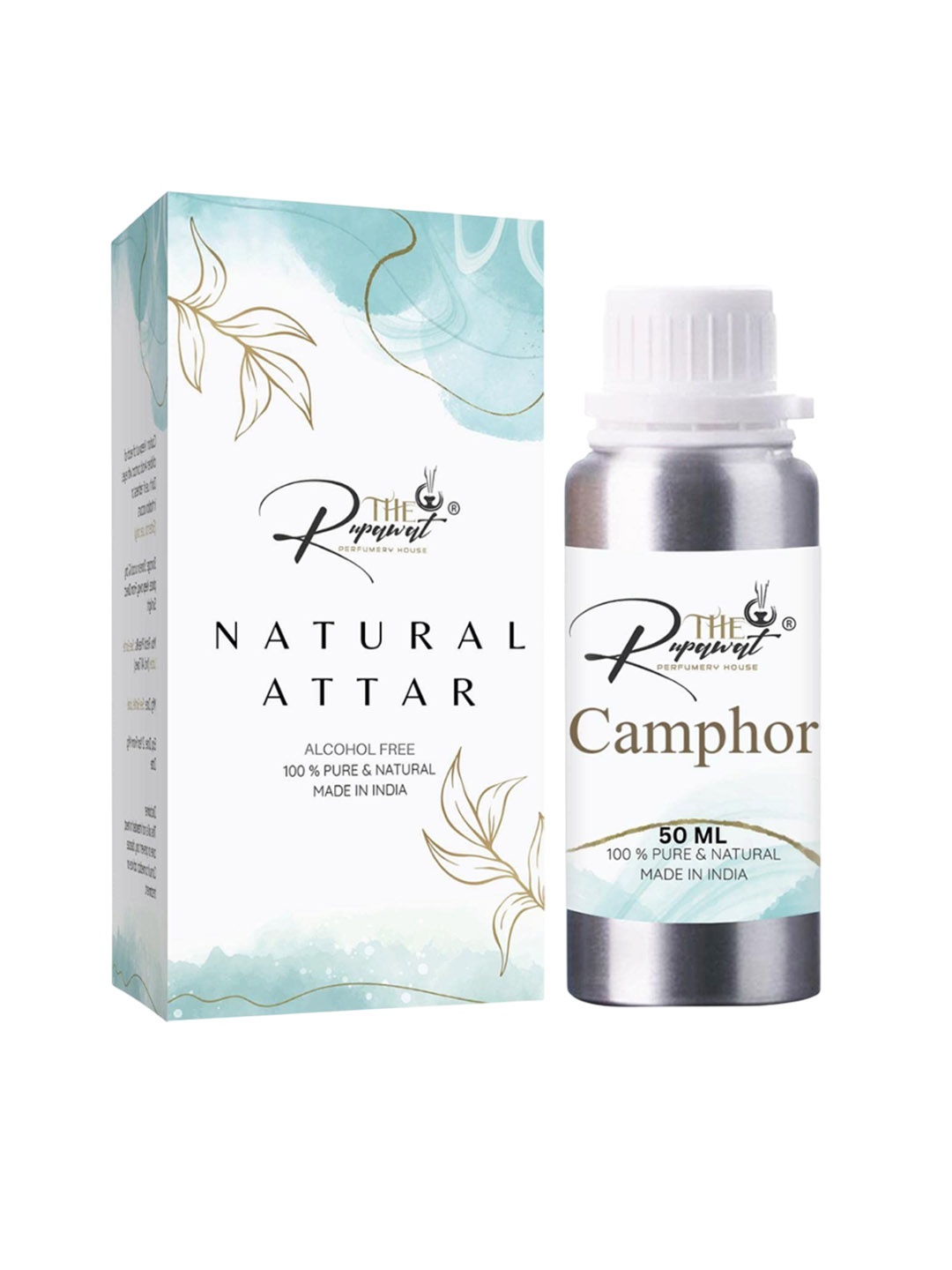 

THE RUPAWAT Perfumery House Camphor Natural & Alcohol Free Attar - 50 ml, Transparent