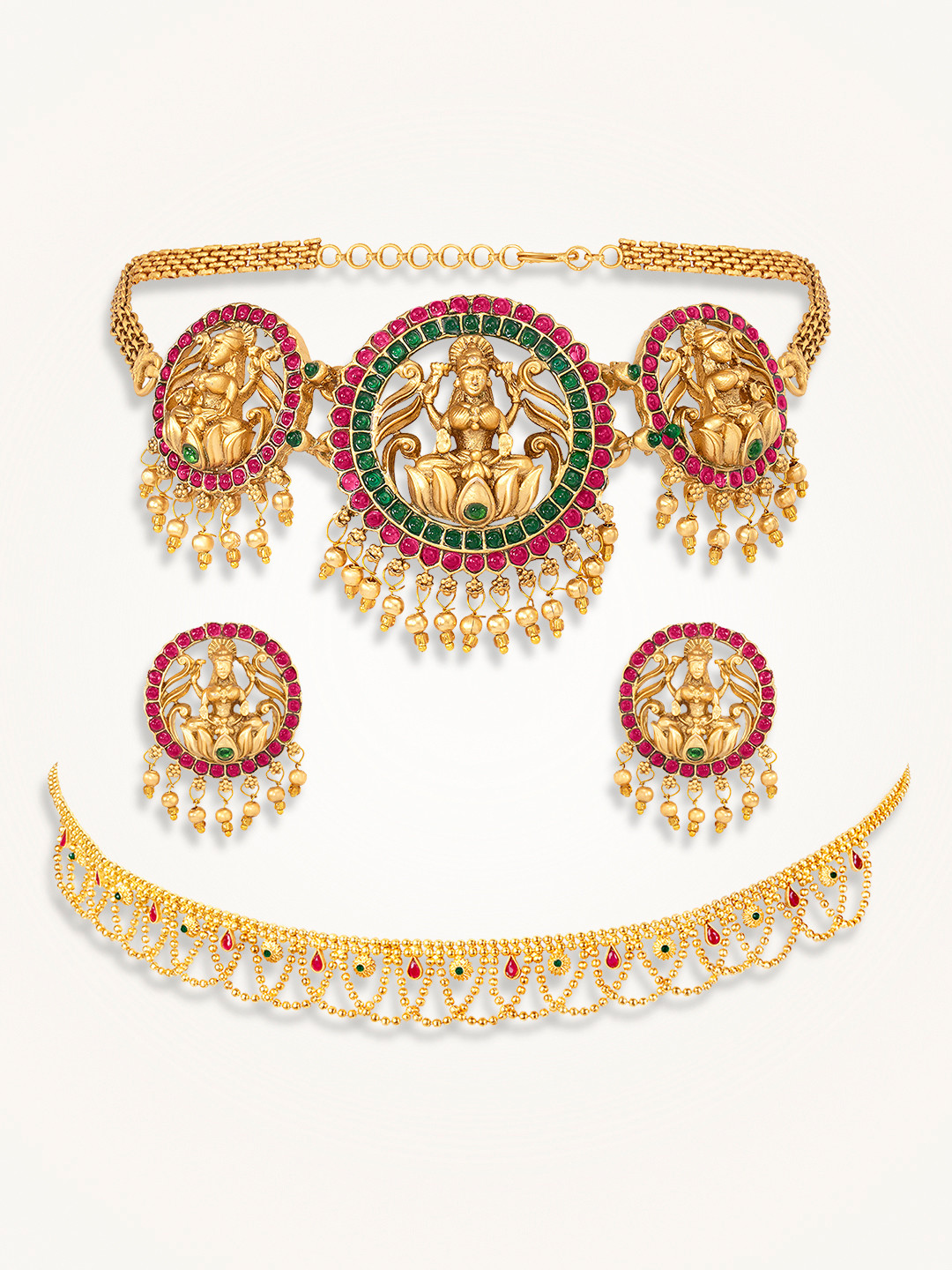 

Peora Gold-Plated Stone Studded Jewellery Set