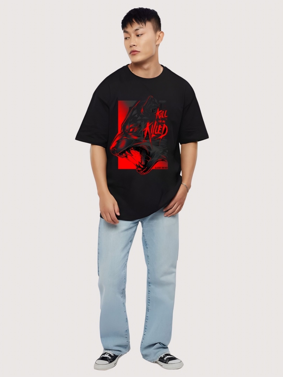 

Moda Rapido Men Drop-Shoulder Sleeves T-shirt, Black