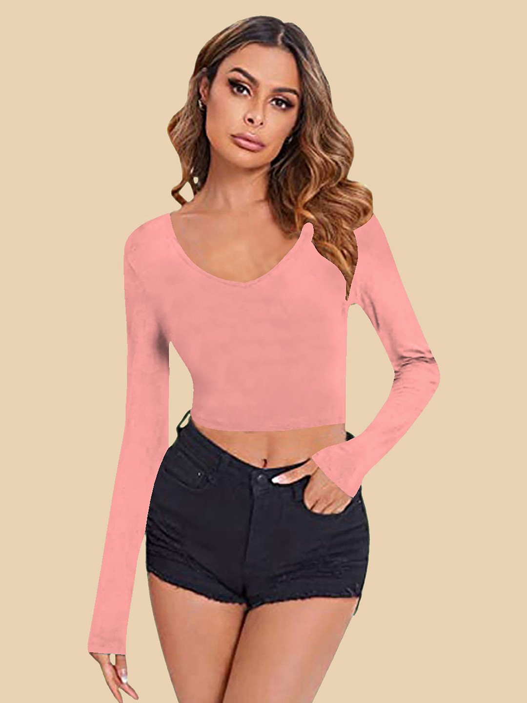 

Dream Beauty Fashion Crop Top, Peach