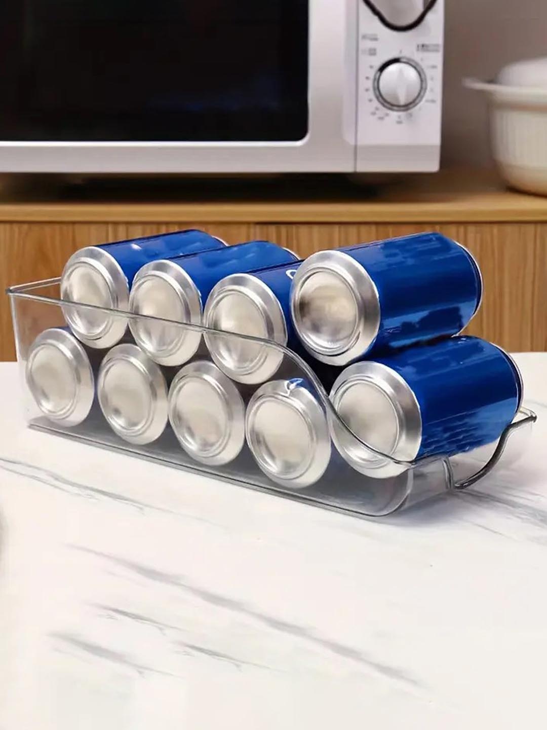 

DecorTwist Transparent Soda Can Multi-Utility Organizer Bins For Refrigerator