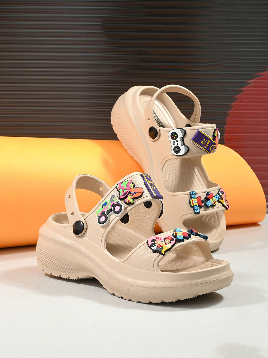 

DOCTOR HEALTH SUPER SOFT Women Open Toe Platform Heel Sandals, Beige