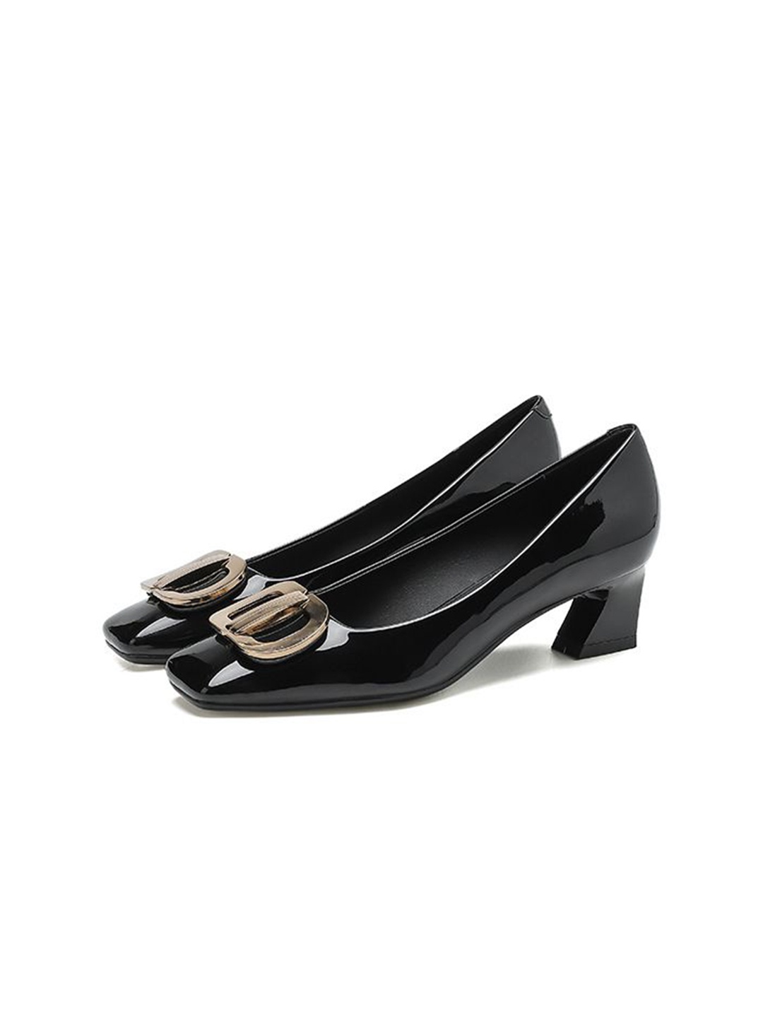 

Ozzaro PU Work Flatform Peep Toes, Black