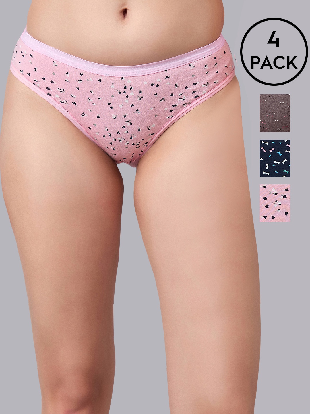 

Simoh Pack Of 4 Cotton Mid Rise Basic Briefs, White