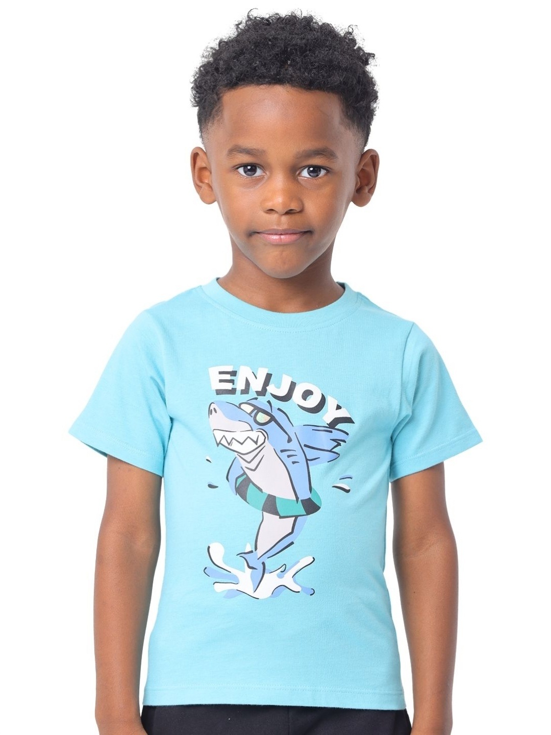 

Nuego Boys Cartoon Printed Bio Finish Round Neck Cotton T-shirt, Turquoise blue