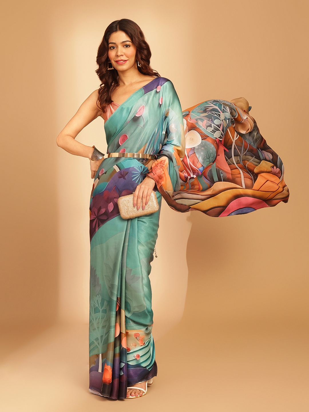 

navyasa by liva Liva Saree, Green